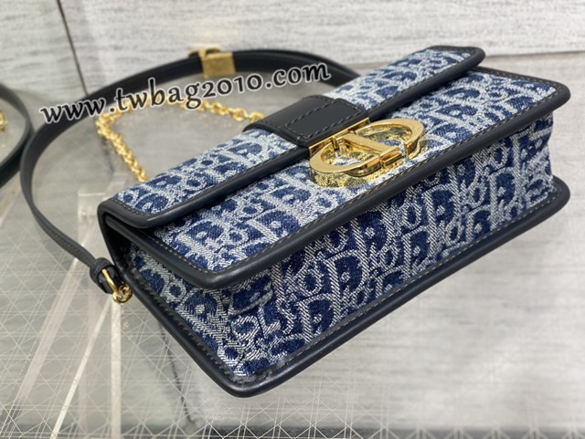Dior专柜新款迪奥高仿原单Montaigne丹宁系列链条肩背斜挎女包 djfk1567